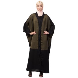 Nazneen two colors front open kaftan cum abaya