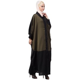 Nazneen two colors front open kaftan cum abaya