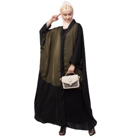 Nazneen two colors front open kaftan cum abaya