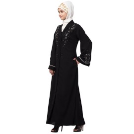 Nazneen Front open Hand work at both side and sleeve Abaya