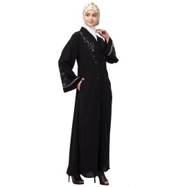 Nazneen Front open Hand work at both side and sleeve Abaya