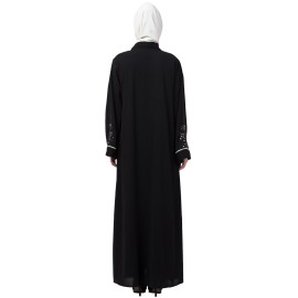 Nazneen Front open Hand work at both side and sleeve Abaya