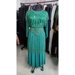 Nazneen Embellished Green Flower Beads Luxury Abaya