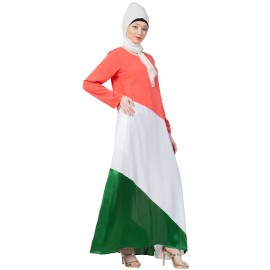 Nazneen Tricolor asymmetrical Abaya