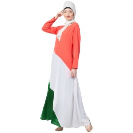 Nazneen Tricolor asymmetrical Abaya