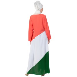 Nazneen Tricolor asymmetrical Abaya