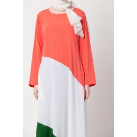 Nazneen Tricolor asymmetrical Abaya