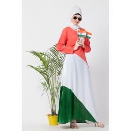 Nazneen Tricolor asymmetrical Abaya