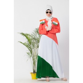 Nazneen Tricolor asymmetrical Abaya