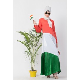 Nazneen Tricolor asymmetrical Abaya