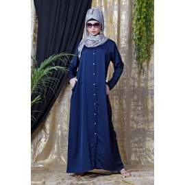 Nazneen Decorative Button Front Open Nida Abaya 