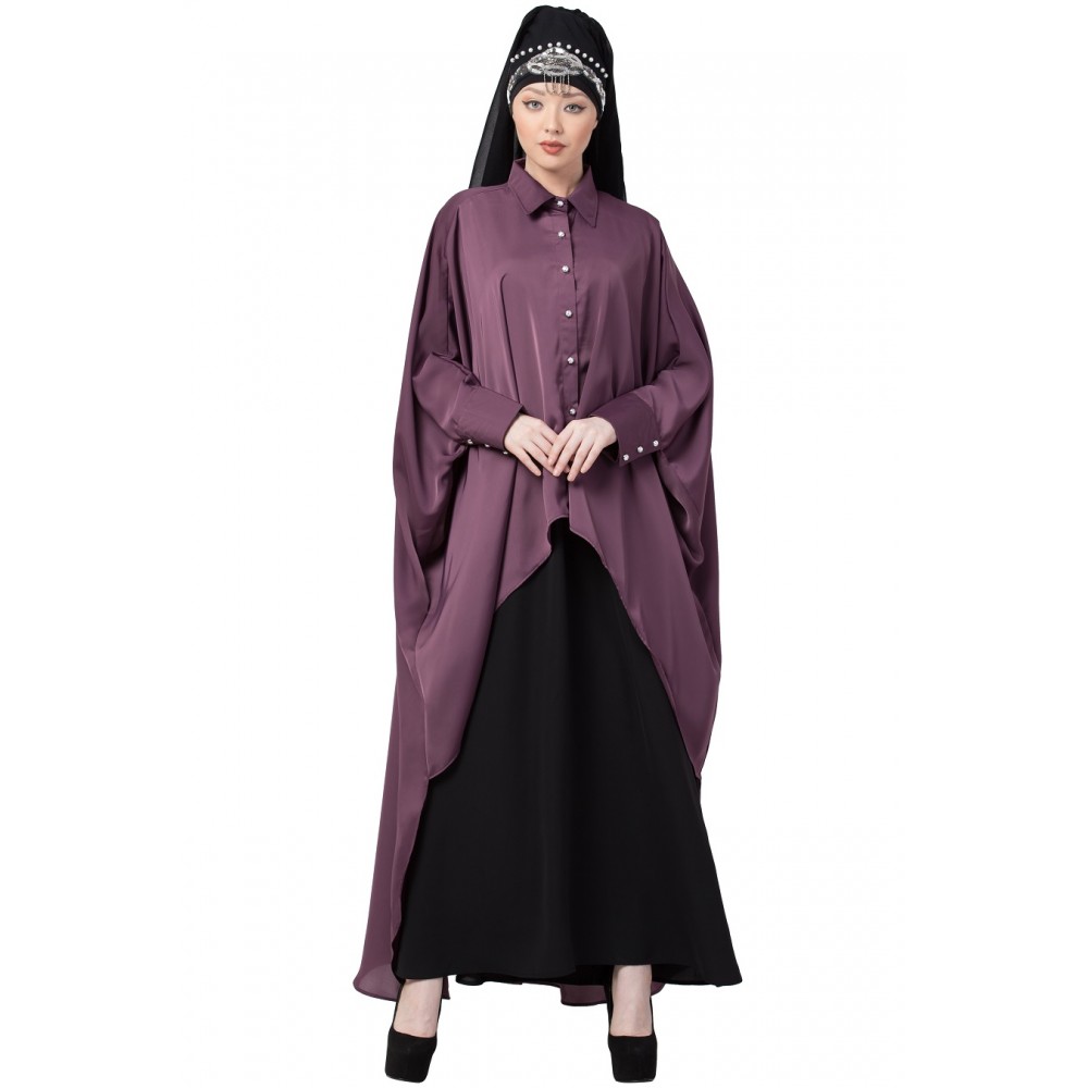 Nazneen Front Open Shirt Kaftan With Inner Casual Abaya