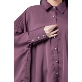 Nazneen Front Open Shirt Kaftan With Inner Casual Abaya