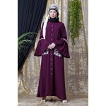 Nazneen Embroidered Pocket Bell Sleeve Casual Abaya