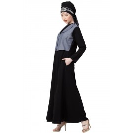 Nazneen Extra contrast Jacket executive Abaya