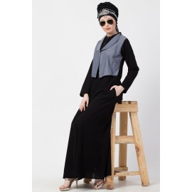 Nazneen Extra contrast Jacket executive Abaya