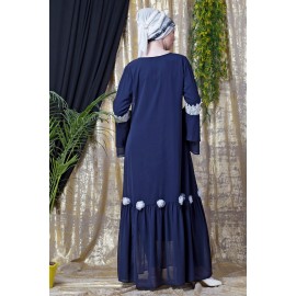 Nazneen Bell Sleeve flowers around knee party Abaya