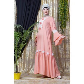 Nazneen Bell Sleeve Flowers Around Knee Party Abaya