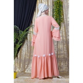 Nazneen Bell Sleeve Flowers Around Knee Party Abaya