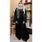 Nazneen Hand Embroidered Golden Beads Luxury Abaya