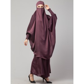 Nazneen Two pc Khimer & Skirt Ready to wear Instant Hijab cum Naqab Set 