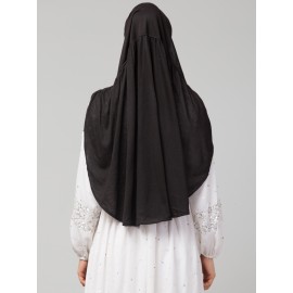 Nazneen Black gathered Instant Ready to Wear Prayer Hijab