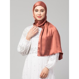 Nazneen Rose gold Royal Touch Silky Shiny Solid Hijab