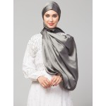 Nazneen Steel Grey Royal Touch Silky Shiny Solid Hijab