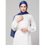 Nazneen Royal blue Royal Touch Silky Shiny Solid Hijab