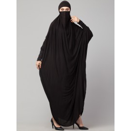 Nazneen Head to toe smocking at sleeve ready to wear one pc Jilbab with Naqab