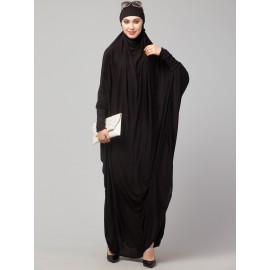 Nazneen Head to toe smocking at sleeve ready to wear one pc Jilbab with Naqab