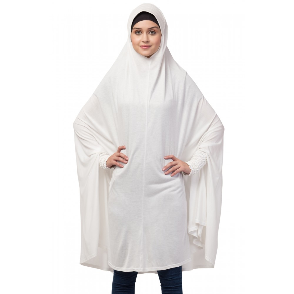 Nazneen Stretchable With Sleeve, Knee Length Jilbab Cum Prayer Khimer Hijab