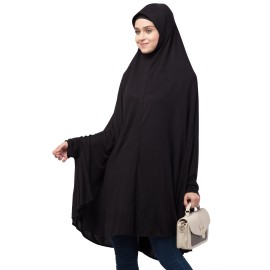 Nazneen stretchable with sleeve, knee length Jilbab cum prayer khimer Hijab