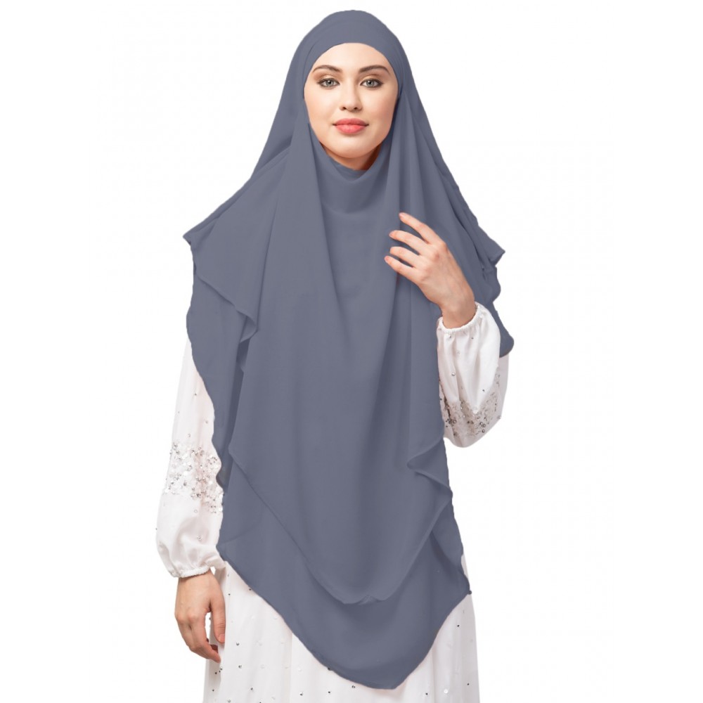 Nazneen Triangle tow layers tie at back Ready to wear Hijab cum Naqab