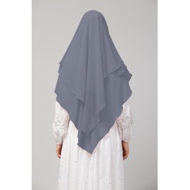 Nazneen Triangle tow layers tie at back Ready to wear Hijab cum Naqab