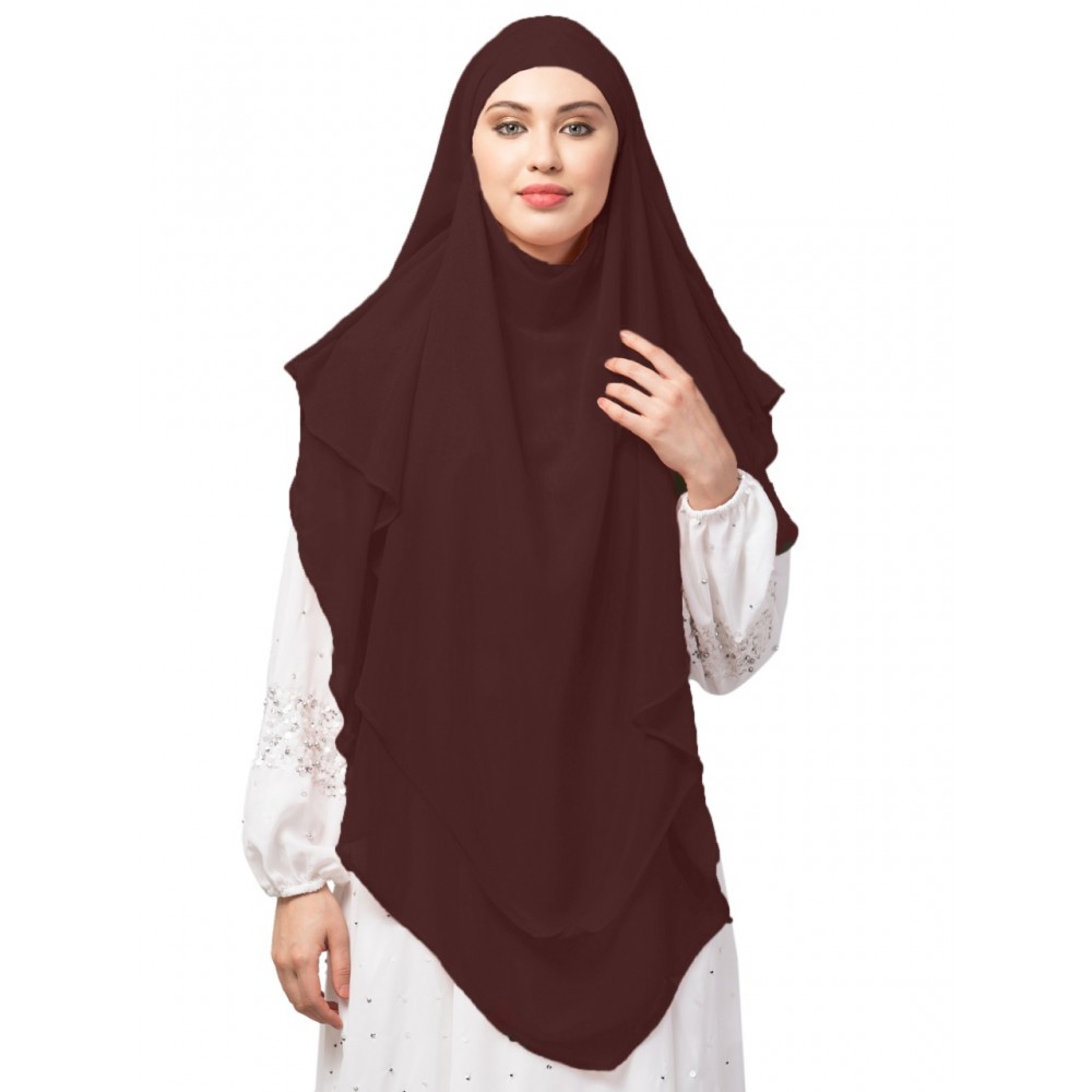 Nazneen Triangle tow layers tie at back Ready to wear Hijab cum Naqab