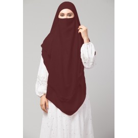 Nazneen Triangle tow layers tie at back Ready to wear Hijab cum Naqab