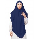 Nazneen Navy Triangle tow layers tie at back Ready to wear Hijab cum Naqab