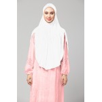 Nazneen White gathered Instant Ready to Wear Prayer Hijab