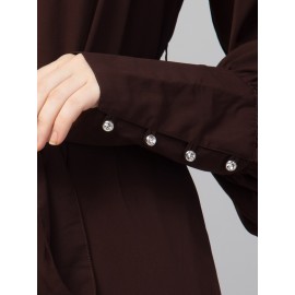 Nazneen Long Cuff Gathered Puffed Sleeve with Bet A line Abaya