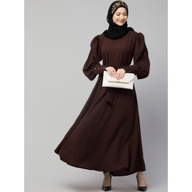 Nazneen Long Cuff Gathered Puffed Sleeve with Bet A line Abaya