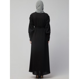 Nazneen Long Cuff Gathered Puffed Sleeve with Bet A line Abaya