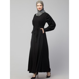 Nazneen Long Cuff Gathered Puffed Sleeve with Bet A line Abaya