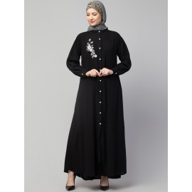 Nazneen Front Open with Embroidery Casual Abaya