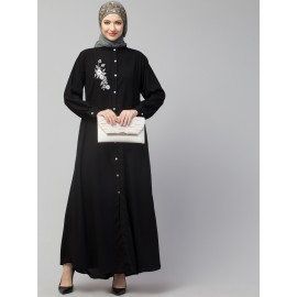 Nazneen Front Open with Embroidery Casual Abaya