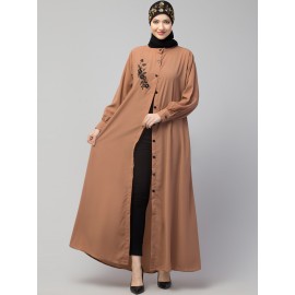 Nazneen Front Open with Embroidery Casual Abaya