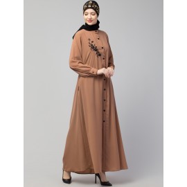 Nazneen Front Open with Embroidery Casual Abaya