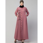 Nazneen Front open Contrast Embroidery Casual Abaya