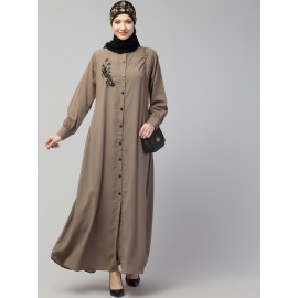 Nazneen Front Open with Embroidery Casual Abaya