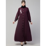 Nazneen Front Open with Embroidery Casual Abaya